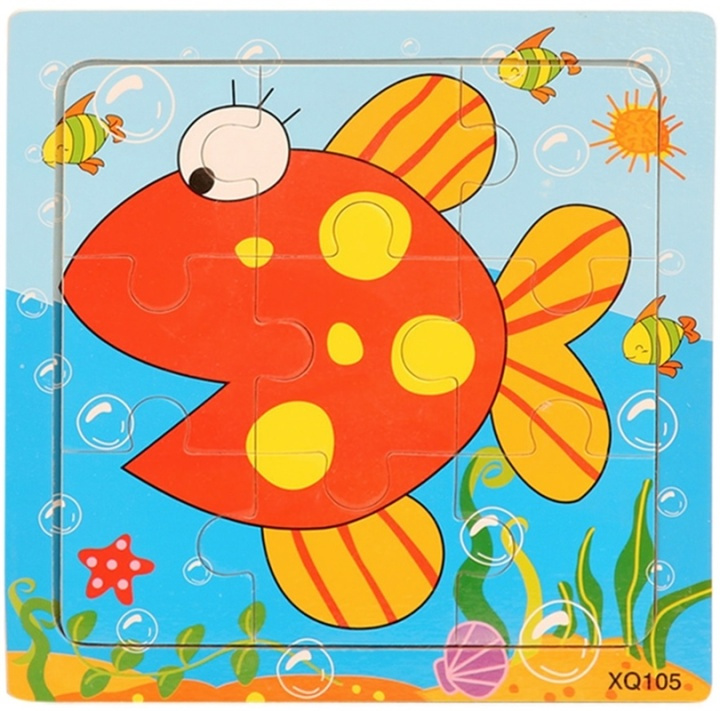 Puzzel van 9 stukjes, Vis in de groep SPEELGOED, KINDER- & BABYPRODUCTEN / Speelgoed / Kinderpuzzel bij TP E-commerce Nordic AB (38-82608)
