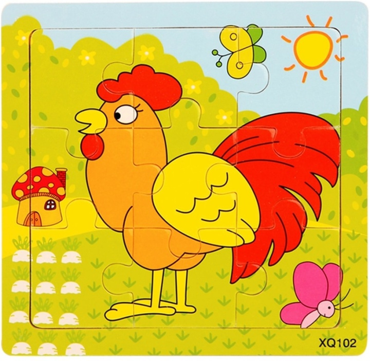 Puzzel van 9 stukjes, Haan in de groep SPEELGOED, KINDER- & BABYPRODUCTEN / Speelgoed / Kinderpuzzel bij TP E-commerce Nordic AB (38-82609)