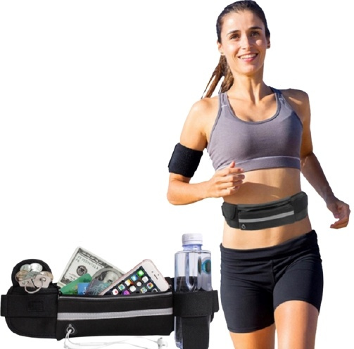 Sportieve heuptas, zwart in de groep SMARTPHONE & TABLETS / Mobielbescherming / Universele bescherming / Wallet Case bij TP E-commerce Nordic AB (38-82635)