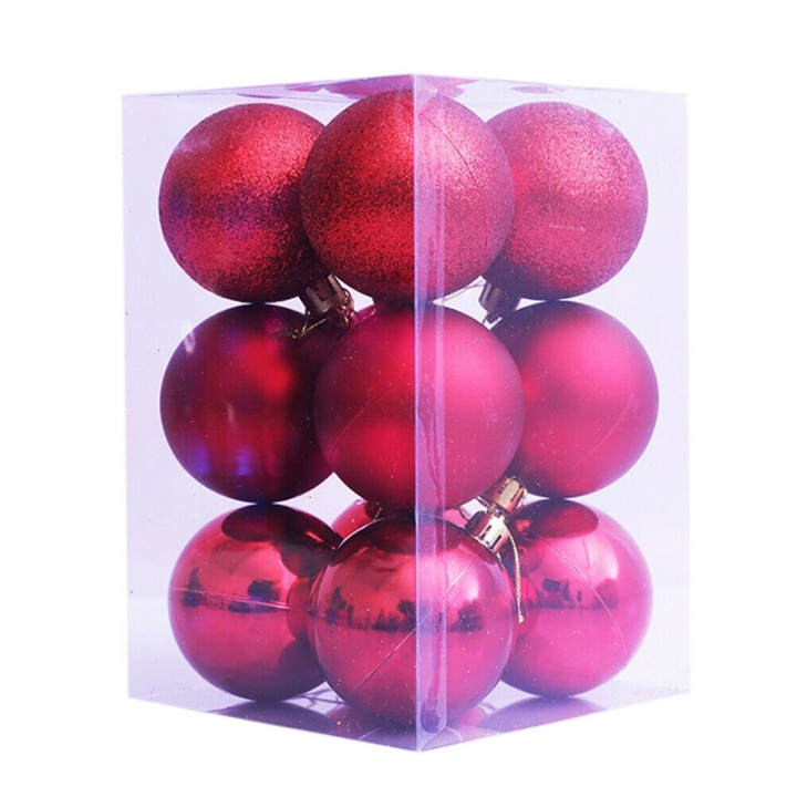 Kerstballen 12 stuks, Rood in de groep HUISHOUDEN & TUIN / Interieur / Kerstversiering bij TP E-commerce Nordic AB (38-82928)