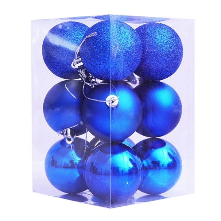 Kerstballen 24 stuks, Blauw in de groep HUISHOUDEN & TUIN / Interieur / Kerstversiering bij TP E-commerce Nordic AB (38-82930)