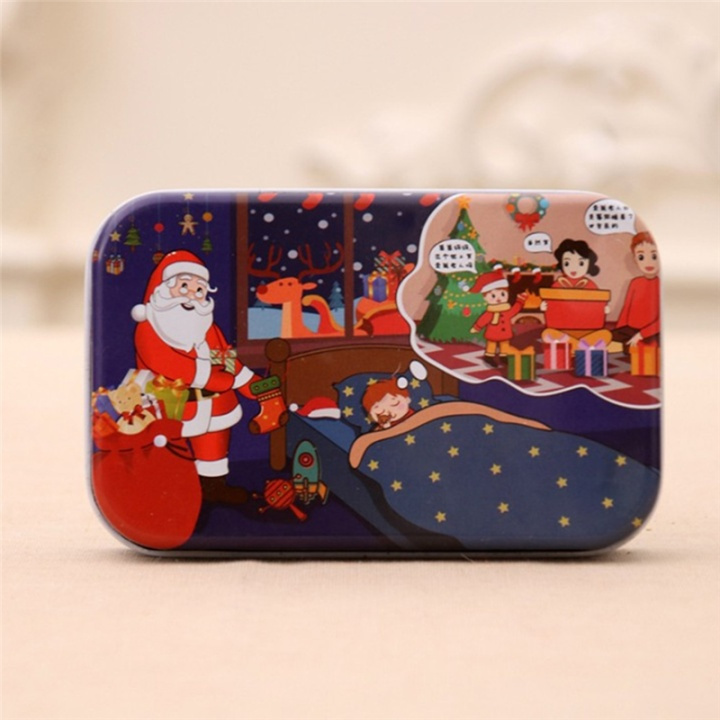 Houten puzzel in blikken doos met kerstthema 60 stukjes, Slaapkamer in de groep SPEELGOED, KINDER- & BABYPRODUCTEN / Speelgoed / Kinderpuzzel bij TP E-commerce Nordic AB (38-83018)