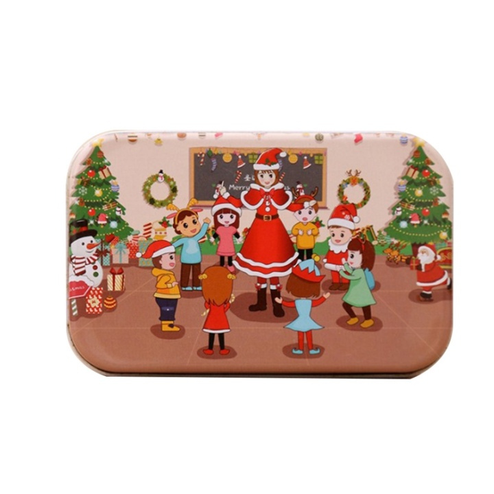 Houten puzzel in blikken doos met kerstthema 60 stukjes, Klaslokaal in de groep SPEELGOED, KINDER- & BABYPRODUCTEN / Speelgoed / Puzzels bij TP E-commerce Nordic AB (38-83019)