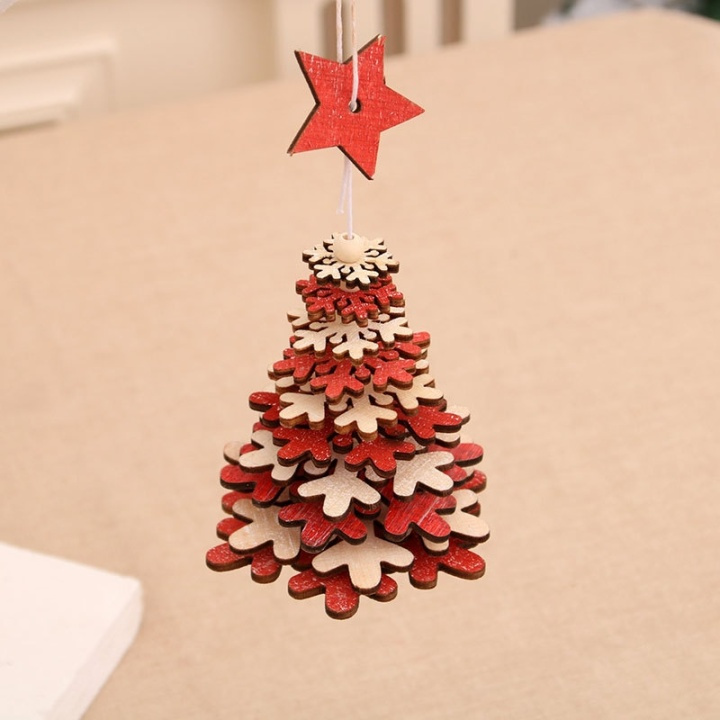 Kerstboom met houten ster, Rood in de groep HUISHOUDEN & TUIN / Interieur / Kerstversiering bij TP E-commerce Nordic AB (38-83026)