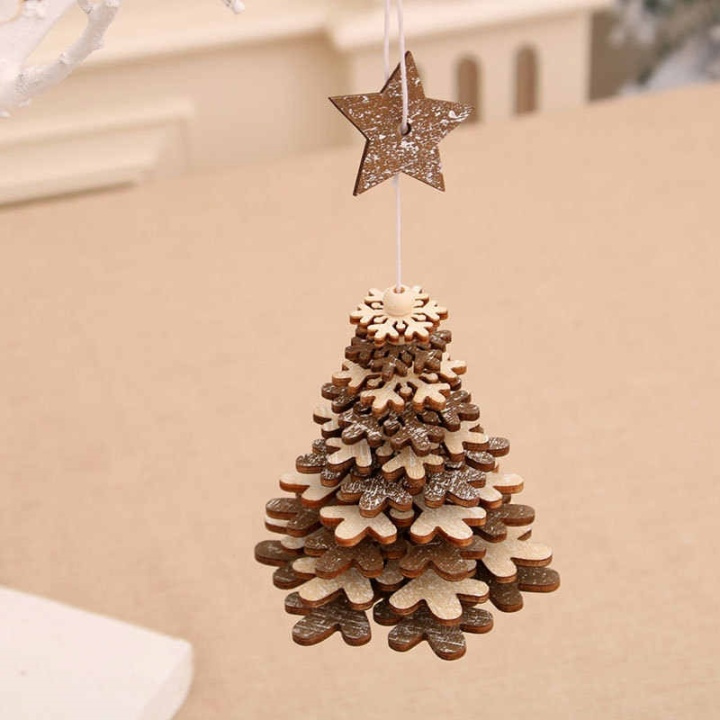 Kerstboom met houten ster, Grijs in de groep HUISHOUDEN & TUIN / Interieur / Kerstversiering bij TP E-commerce Nordic AB (38-83027)