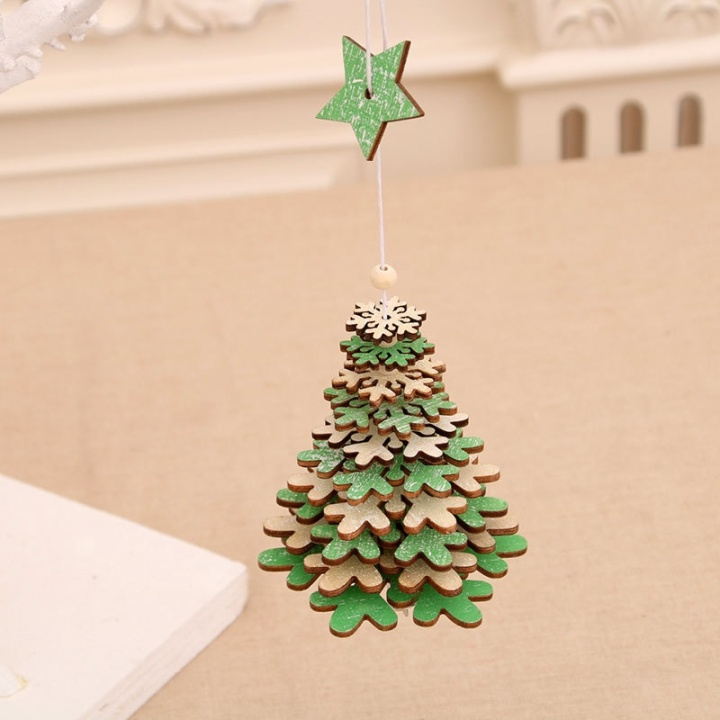 Kerstboom met houten ster, Groen in de groep HUISHOUDEN & TUIN / Interieur / Kerstversiering bij TP E-commerce Nordic AB (38-83028)