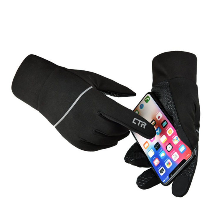 Warm touchscreen gloves with textured palm, Medium in de groep SPORT, VRIJE TIJD & HOBBY / Accessoires / Wanten & Handschoenen bij TP E-commerce Nordic AB (38-83037)