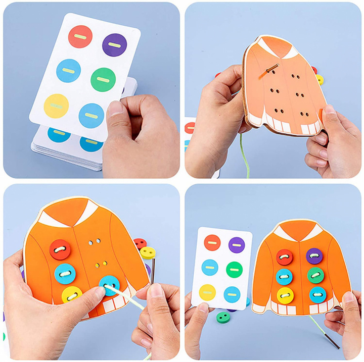 Houten knopen op een trui - educatief spel voor jonge kinderen in de groep SPEELGOED, KINDER- & BABYPRODUCTEN / Speelgoed / Ambachten bij TP E-commerce Nordic AB (38-83069)