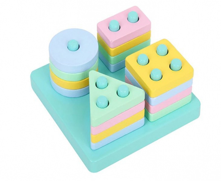 Right shape in the right place - wooden block puzzle in de groep SPEELGOED, KINDER- & BABYPRODUCTEN / Speelgoed / Speelgoed bij TP E-commerce Nordic AB (38-83074)