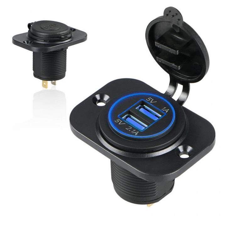 Extra sockets for car, boat, motorhome, 2 in 1 USB-socket splitter in de groep AUTO / Auto-accessoires / 12 volt-accessoires bij TP E-commerce Nordic AB (38-83086)