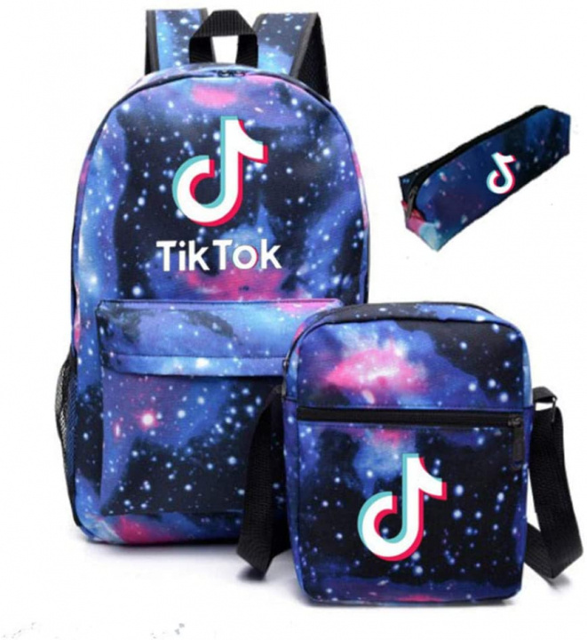 TikTok Backpack, shoulder bag and pencil case with galaxy print in de groep SPEELGOED, KINDER- & BABYPRODUCTEN / Reizen / Kindertassen / Rugzakken bij TP E-commerce Nordic AB (38-83111)