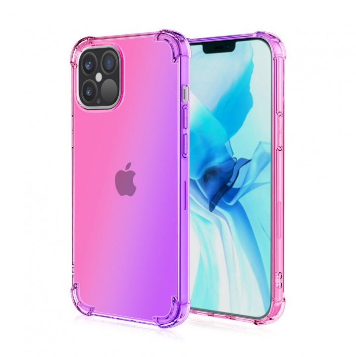 Zachte TPU-hoes in trendy kleurverloop voor iPhone 13, roze/paars in de groep SMARTPHONE & TABLETS / Mobielbescherming / Apple / iPhone 13 / Hoesjes bij TP E-commerce Nordic AB (38-83151)