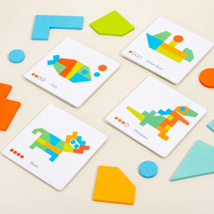 Leuke houten puzzel met patroonkaarten in de groep SPEELGOED, KINDER- & BABYPRODUCTEN / Speelgoed / Kinderpuzzel bij TP E-commerce Nordic AB (38-83260)