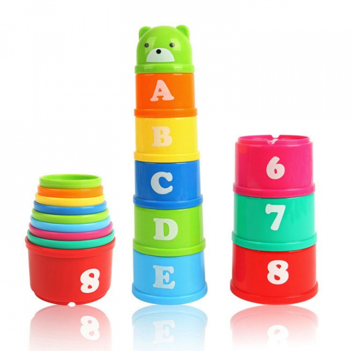 Stapelspeelgoed, mokken in verschillende kleuren in de groep SPEELGOED, KINDER- & BABYPRODUCTEN / Babyspeelgoed / Activiteitenspeelgoed bij TP E-commerce Nordic AB (38-83270)