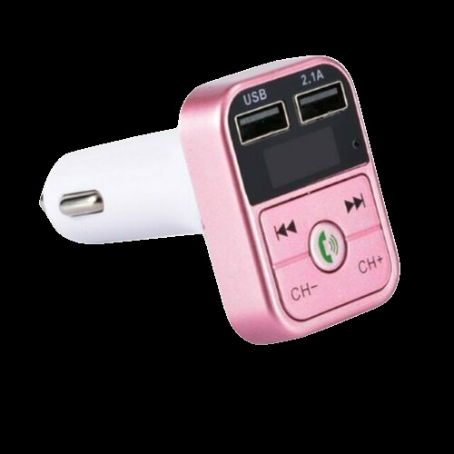 2-in-1 FM-zender met dubbele USB-poorten, display en knoppen, Roze in de groep AUTO / Autoaudio & Multimedia / FM-zender bij TP E-commerce Nordic AB (38-83316)