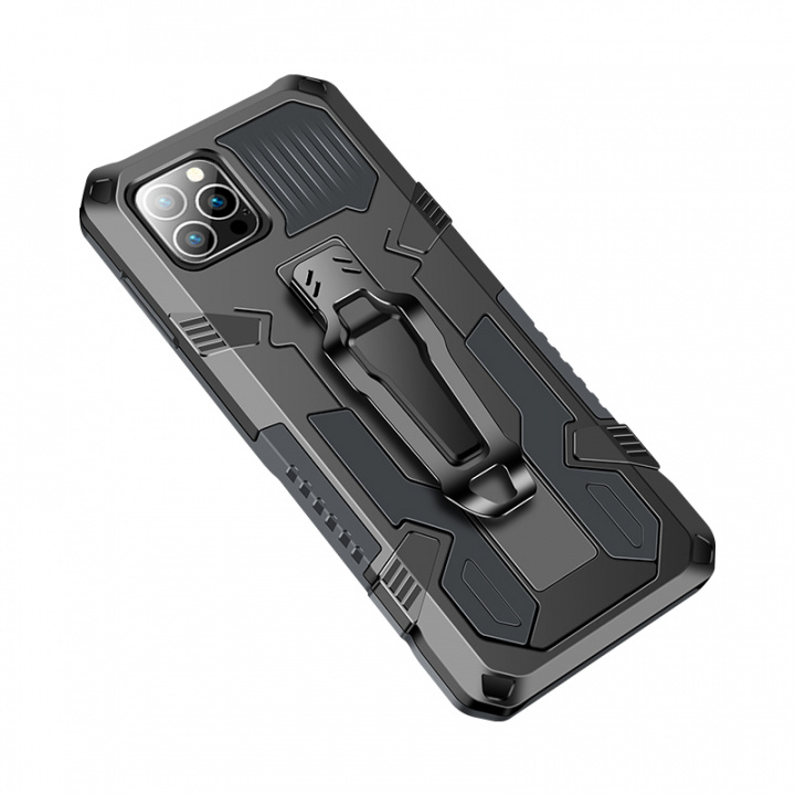 Duurzame hoes met standaard voor iPhone 13, zwart in de groep SMARTPHONE & TABLETS / Mobielbescherming / Apple / iPhone 13 / Hoesjes bij TP E-commerce Nordic AB (38-83460)