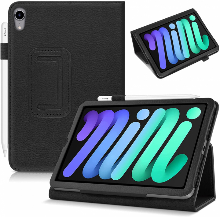 Case met penhouder voor iPad Mini 6, Zwart in de groep SMARTPHONE & TABLETS / Tablet bescherming / Apple iPad bij TP E-commerce Nordic AB (38-83523)