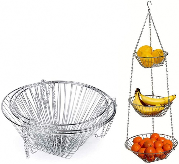Hängande fruktkorg, 3-plan in de groep HUISHOUDEN & TUIN / Keukengerei / Overige keukengereedschap bij TP E-commerce Nordic AB (38-83532)