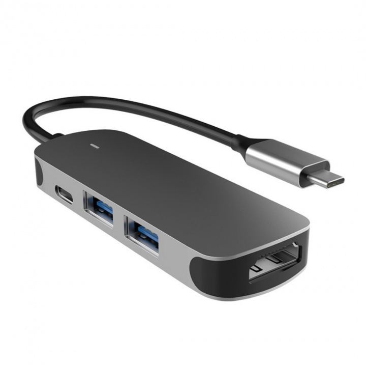 USB-C Hub 4 poorten in de groep COMPUTERS & RANDAPPARATUUR / Computeraccessoires / USB-hubs bij TP E-commerce Nordic AB (38-83564)