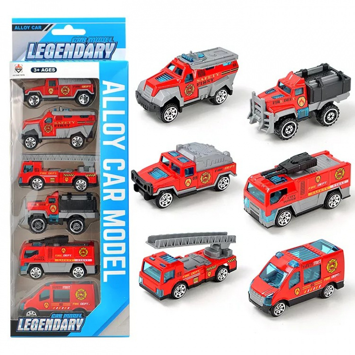 6-pack Speelgoedauto\'s, Brandweerwagens in de groep SPEELGOED, KINDER- & BABYPRODUCTEN / Speelgoed / Speelgoedauto\'s bij TP E-commerce Nordic AB (38-83644)