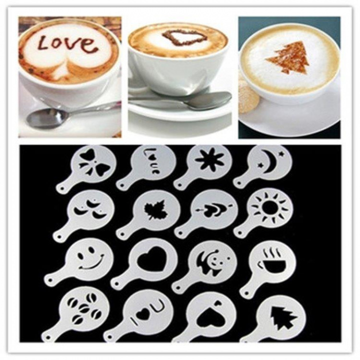 16-delige koffiestencils in de groep HUISHOUDEN & TUIN / Huishoudelijke apparaten / Koffiezetapparaten en accessoires / Filters & Accessoires bij TP E-commerce Nordic AB (38-83729)