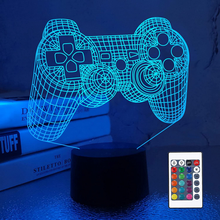 3D Lamp met Tv-spel Controller Motief in de groep SPEELGOED, KINDER- & BABYPRODUCTEN / Kinderkamer / Babylampen / Tafellampen bij TP E-commerce Nordic AB (38-83736)