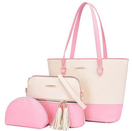 Handtassen, Beige Roze met Gouden Details in de groep SPORT, VRIJE TIJD & HOBBY / Accessoires / Overige accessoires bij TP E-commerce Nordic AB (38-83740)