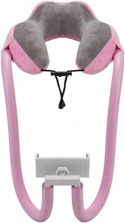 2-in-1 nekkussen met tablet- en telefoonondersteuning, roze in de groep SPORT, VRIJE TIJD & HOBBY / Reisaccessoires / Overige bij TP E-commerce Nordic AB (38-83750)