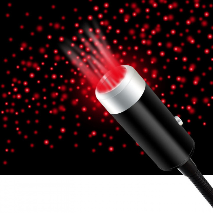 USB-Lamp die een Sterrenhemel Atmosfeer in de Auto geeft, Rood licht in de groep AUTO / Autoverlichting / Extra verlichting bij TP E-commerce Nordic AB (38-83793)