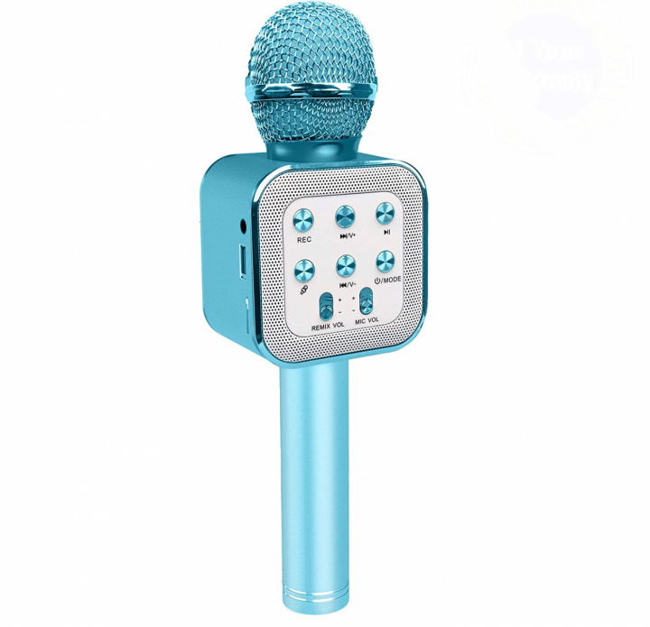 Karaoke-microfoon met Bluetooth, Blauw in de groep HOME ELECTRONICS / Audio & Beeld / Handmicrofoons bij TP E-commerce Nordic AB (38-83815)