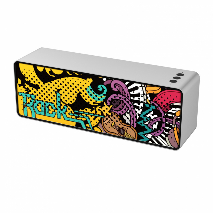 Bluetooth Luidspreker, Zilver met Graffiti in de groep HOME ELECTRONICS / Audio & Beeld / Luidsprekers & accessoires / Bluetooth-luidsprekers / Draagbare luidsprekers bij TP E-commerce Nordic AB (38-83831)