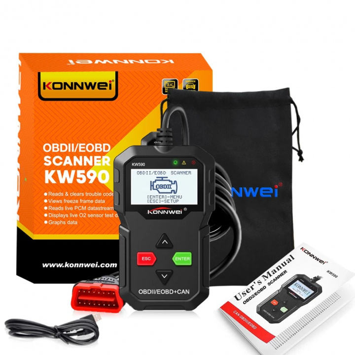 KONNWEI KW590 OBD2 foutcodelezer / diagnostisch hulpmiddel voor auto in de groep AUTO / Diagnostisch hulpmiddel / Foutcodelezer bij TP E-commerce Nordic AB (38-84013)