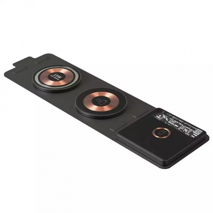 Magnetische draadloze oplader 3-in-1 voor iPhone 12/13/14/15, iWatch, Airpods in de groep SMARTPHONE & TABLETS / Opladers & Kabels / Draadloze Qi-oplader bij TP E-commerce Nordic AB (38-84103)