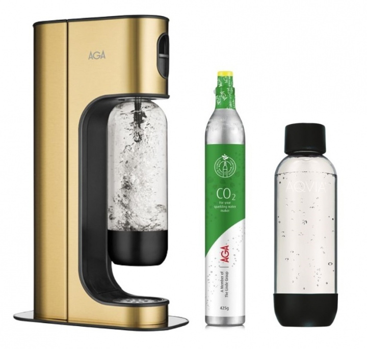 AGA EXCLUSIEF BRASS BLACK 2 PET Carbonator/carboneerpatroon in de groep HUISHOUDEN & TUIN / Huishoudelijke apparaten / Water & Sap / Carbonatatiemachines / Carbonatatiemachines bij TP E-commerce Nordic AB (38-84110)
