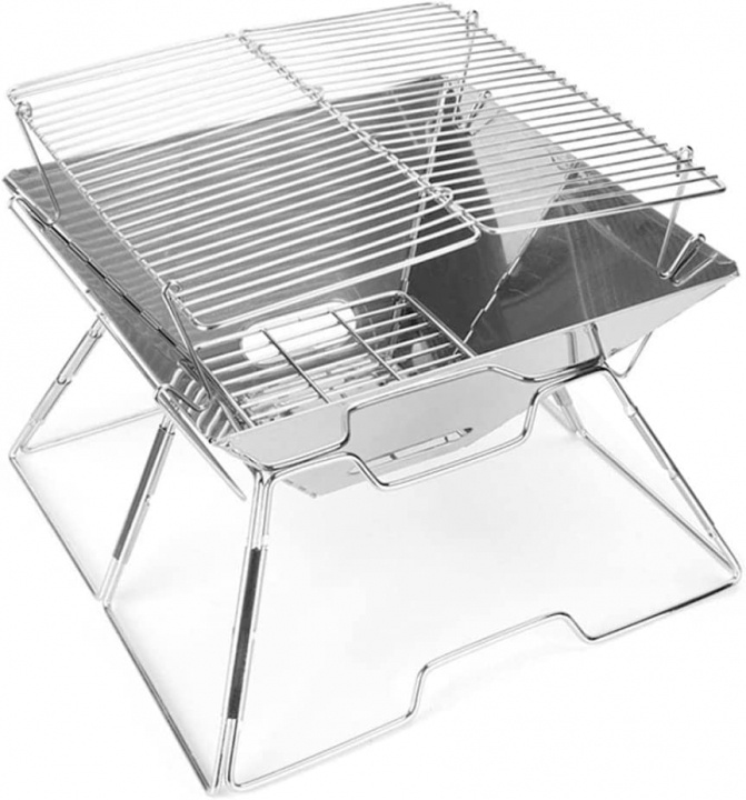 Praktische & opvouwbare grill, zilver in de groep HUISHOUDEN & TUIN / Tuinproducten / Barbecue & Accessoires bij TP E-commerce Nordic AB (38-84136)