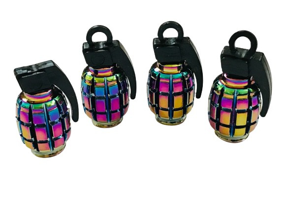 Ventieldoppen, 4-pack, Regenbooggranaten in de groep AUTO / Auto-accessoires / Andere auto-accessoires bij TP E-commerce Nordic AB (38-84162)