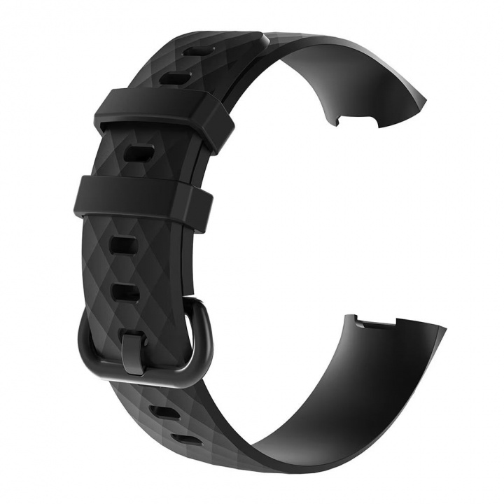 Fitbit Charge 3/4 armband L, zwart in de groep SPORT, VRIJE TIJD & HOBBY / Smartwatch & Activiteitsmeters / Accessoires bij TP E-commerce Nordic AB (38-84208)
