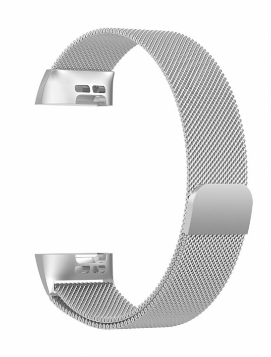 Fitbit Charge 3/4 Metalarmband L, zilver in de groep SPORT, VRIJE TIJD & HOBBY / Smartwatch & Activiteitsmeters / Accessoires bij TP E-commerce Nordic AB (38-84210)