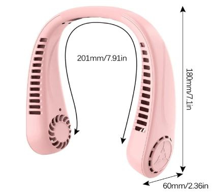 Draadloze halsventilator die je om je nek hangt, Rosa in de groep HUISHOUDEN & TUIN / Ventilatoren & Klimaatproducten / Handventilatoren & Miniventilatoren bij TP E-commerce Nordic AB (38-84227)