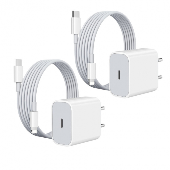 2-pack oplader voor iPhone 20W met USB-C naar Lightning - Snelle oplader in de groep SMARTPHONE & TABLETS / Opladers & Kabels / Wandoplader / Wandoplader Lightning bij TP E-commerce Nordic AB (38-84236)