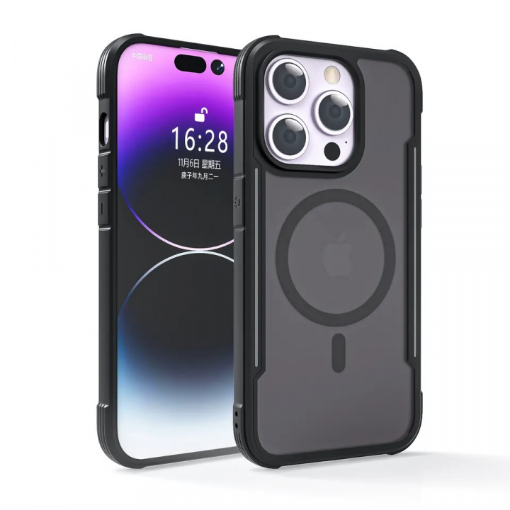 Hoesje compatibel met MagSafe voor iPhone 15 Pro Max, zwart in de groep SMARTPHONE & TABLETS / Mobielbescherming / Apple / iPhone 15 bij TP E-commerce Nordic AB (38-84285)