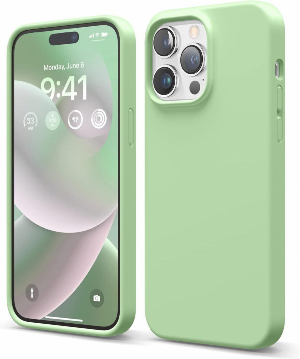 Siliconen hoesje voor iPhone 15 Pro, lichtgroen in de groep SMARTPHONE & TABLETS / Mobielbescherming / Apple / iPhone 15 bij TP E-commerce Nordic AB (38-84326)