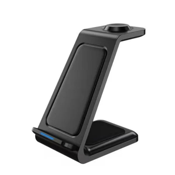 Multifunctionele draadloze oplader - 3-in-1, zwart in de groep SMARTPHONE & TABLETS / Opladers & Kabels / Draadloze Qi-oplader bij TP E-commerce Nordic AB (38-84337)