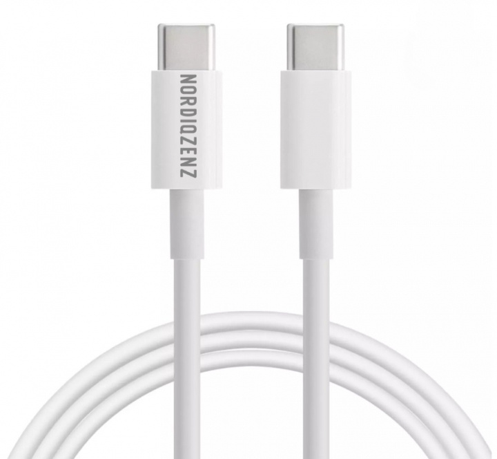 NORDIQZENZ 60W USB-kabel Type-C naar USB-C, 30cm, Wit in de groep COMPUTERS & RANDAPPARATUUR / Computerkabels / USB / USB-C bij TP E-commerce Nordic AB (38-84419)