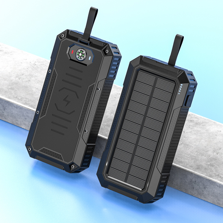 Powerbank 30000mAh 22.5W PD+15W draadloos opladen, zonne-energie, zaklamp & kompas in de groep SMARTPHONE & TABLETS / Opladers & Kabels / Powerbanks bij TP E-commerce Nordic AB (38-84473)