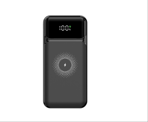Powerbank 20000mAh 22.5W PD + 15W draadloos snel opladen met digitaal display, zwart in de groep SMARTPHONE & TABLETS / Opladers & Kabels / Powerbanks bij TP E-commerce Nordic AB (38-84476)