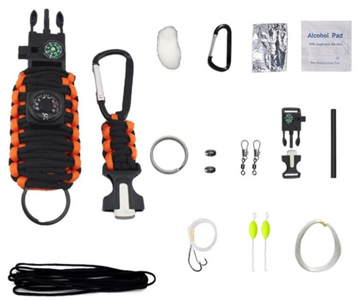 Overlevingspakket met 12 accessoires - Oranje in de groep SPORT, VRIJE TIJD & HOBBY / Leuke dingen / Handige spullen bij TP E-commerce Nordic AB (38-84507)