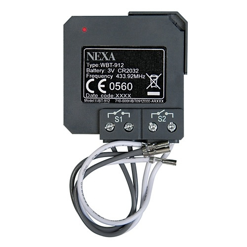 Nexa WBT-912 2-kanals infälld sänd in de groep HUISHOUDEN & TUIN / Elektriciteit & Verlichting / Elektrische installatie / Accessoires bij TP E-commerce Nordic AB (38-85050)