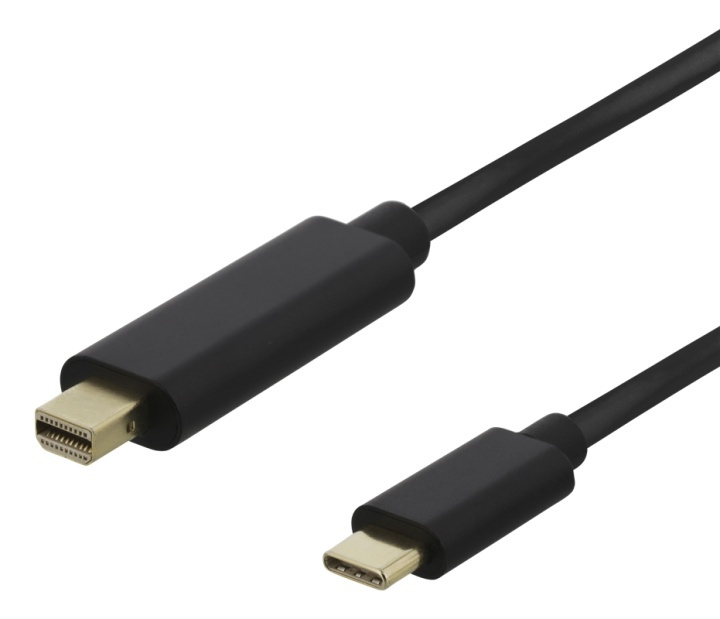 DELTACO USB-C - MiniDP cable, 0.5m, 21.6 Gbit/s, 3840x2160 60Hz, black in de groep COMPUTERS & RANDAPPARATUUR / Computerkabels / DisplayPort / Kabels bij TP E-commerce Nordic AB (38-85713)