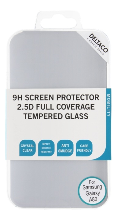 DELTACO screen protector, Galaxy A80, 2.5D full coverage glass in de groep SMARTPHONE & TABLETS / Mobielbescherming / Samsung bij TP E-commerce Nordic AB (38-85784)